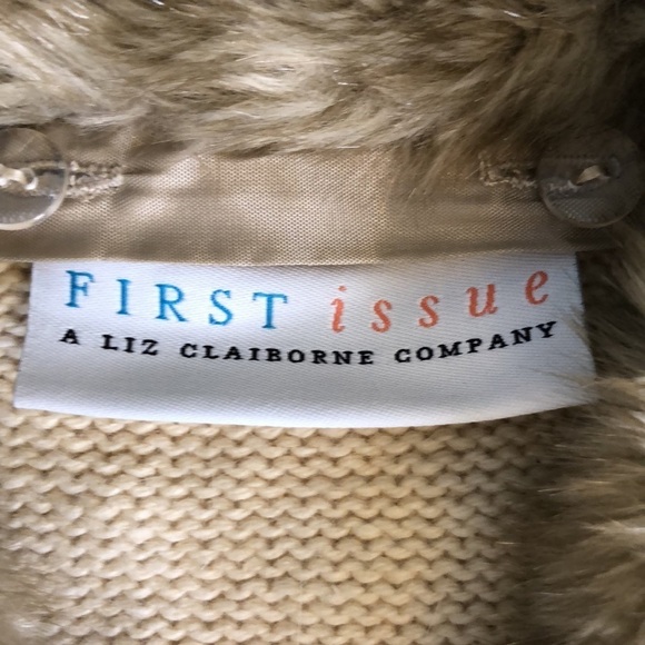 FIRST ISSUE A Liz Claiborne Cream Ramie/Angora Hair Sweater Size XL - Picture 8 of 12